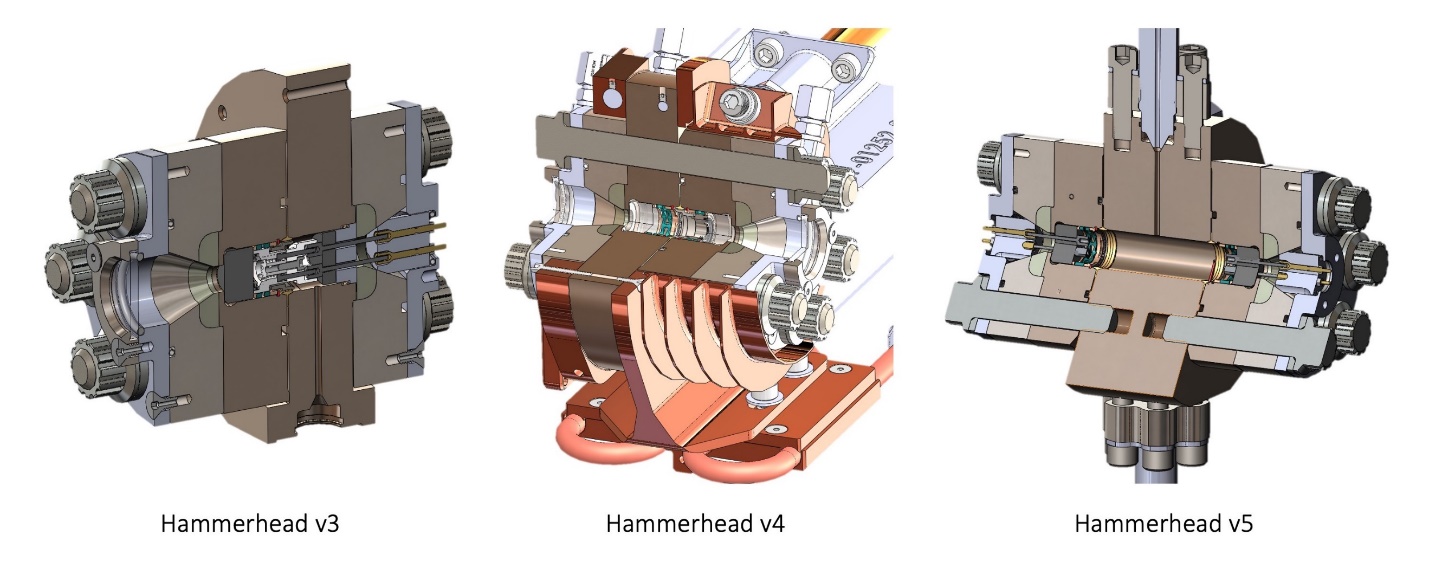 Three generations of Hammerhead experimental vessels.